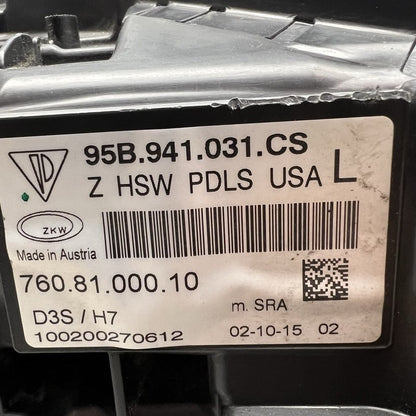 95B941031CS PORSCHE MACAN TURBO HEADLIGHT LEFT DRIVER 2015 2016 2017 2018 XENON OEM