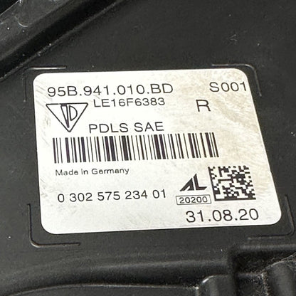 95B941010BD PORSCHE MACAN HEADLIGHT RIGHT PASSENGER 95B941010BD 2019 2020 2021 FULL LED OEM