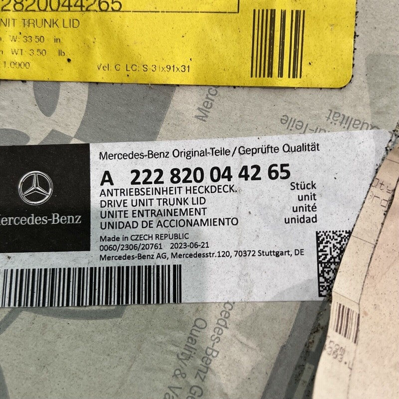 A2228200442 MERCEDES BENZ S550 TRUNK LID POWER OPENER MOTOR 2014 15 16 17 18 19 2020 OEM