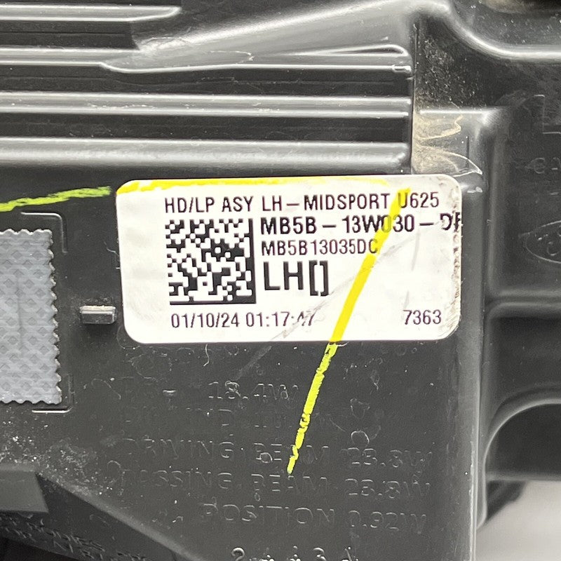MB5B-13W030-DF FORD EXPLORER HEADLIGHT LEFT DRIVER 2020 2021 2022 2023 LED OEM MB5B-13W030-DF