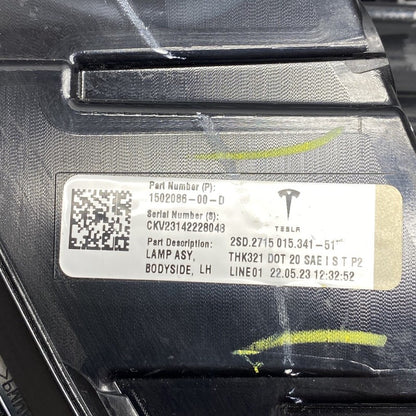 1502086-00-D TESLA MODEL Y TAIL LIGHT LEFT DRIVER LED 2020 2021 2022 2023 OEM 1502086-00-D