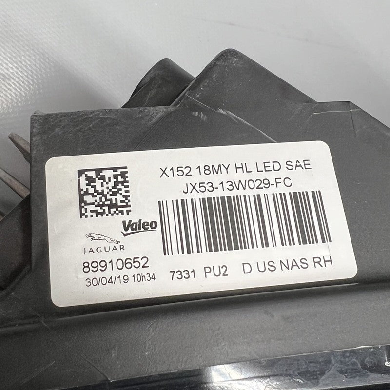 JAGUAR F-TYPE HEADLIGHT RIGHT PASSENGER LED 2018 2019 2020 OEM JX53-13