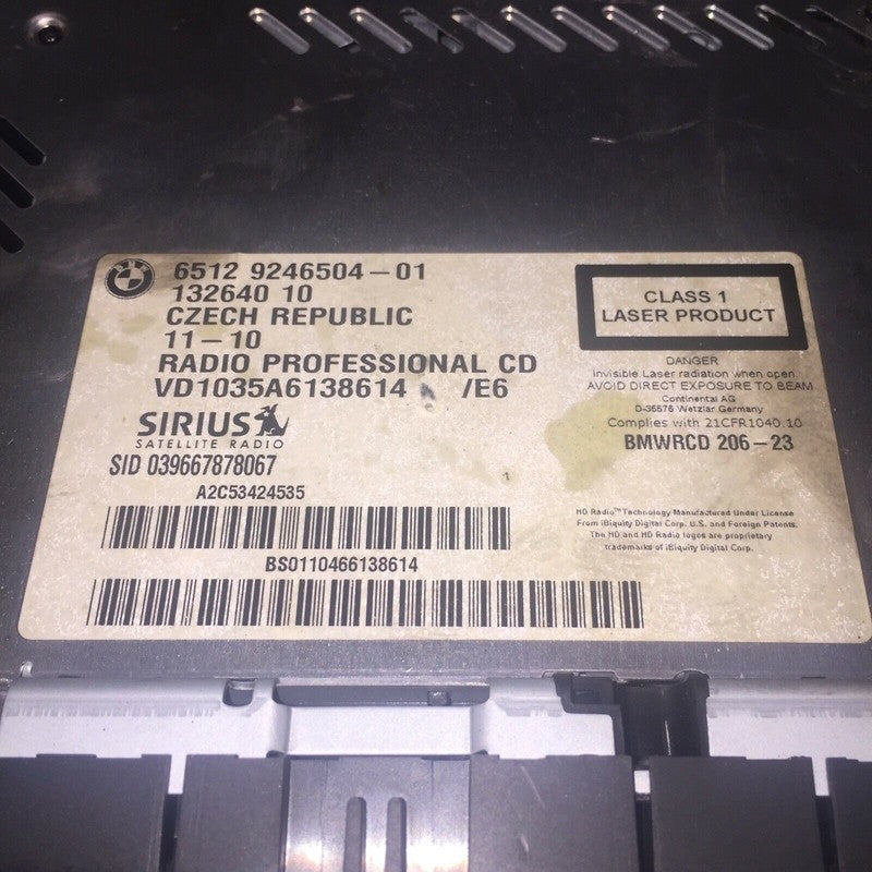 65129246504-01 BMW 328 E90 4-DOOR RADIO PROFFESIONAL SATELLITE CD PLAYER 2010 2011 2012 OEM