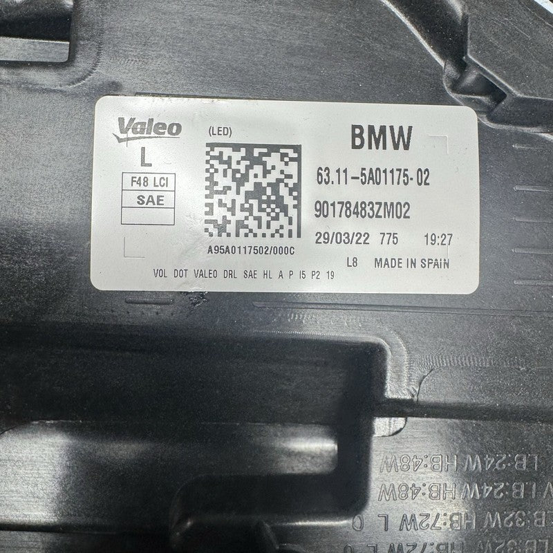 63115A01175 BMW X1 HEADLIGHT LEFT DRIVER LED OEM 2020 2021 2022 63115A01175