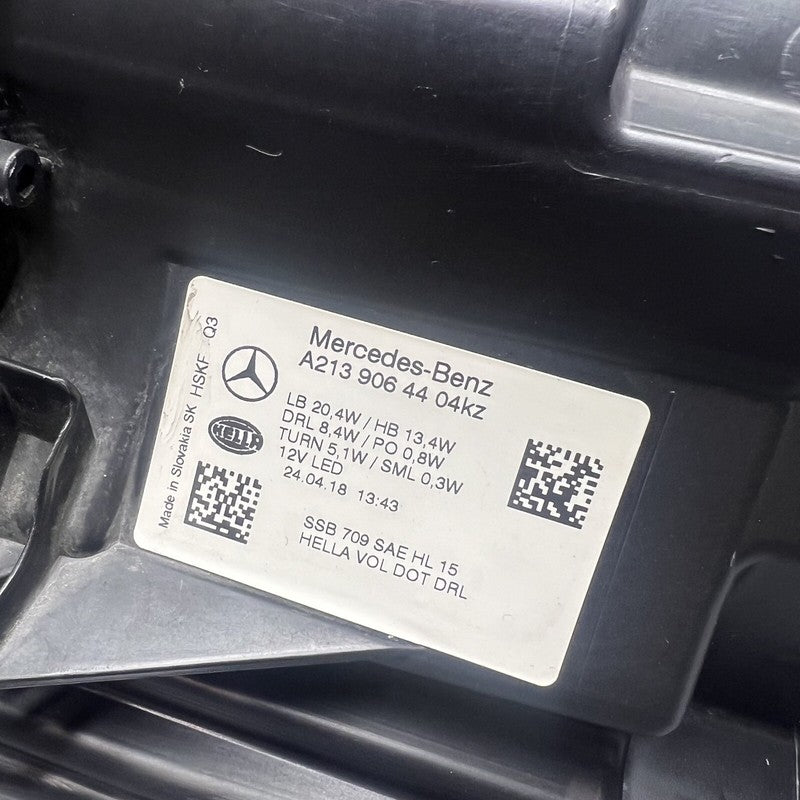 MERCEDES BENZ E300 HEADLIGHT RIGHT PASSENGER 2017 2018 2019 2020 LED A