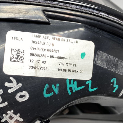 1034332-00-A TESLA MODEL X TAIL LIGHT LEFT DRIVER 1034332-00-A 2016 2017 2018 19 2020 LED OEM