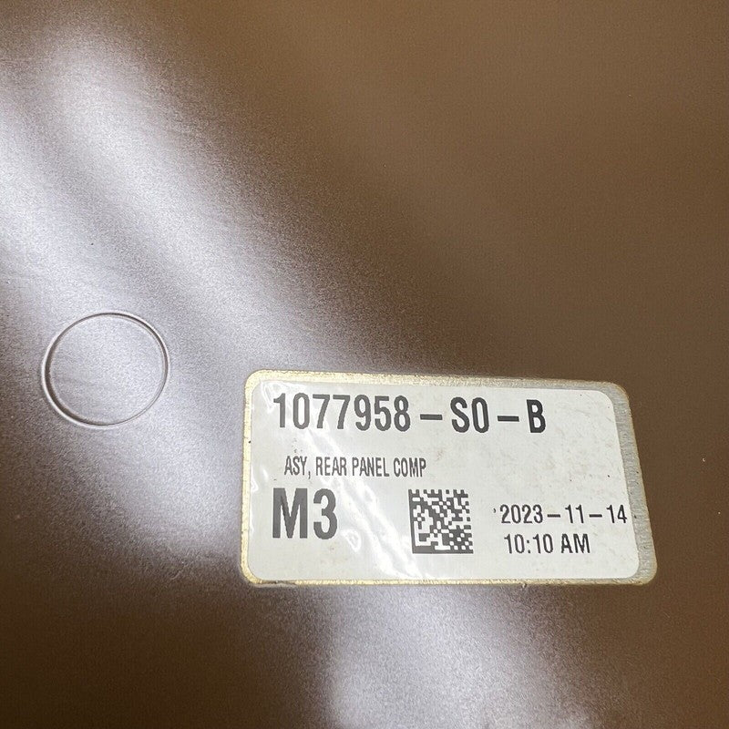 1077958-S0-B TESLA MODEL 3 REAR BODY PANEL 2017 2018 2019 2020 2021 2022 2023 1077958-S0-B