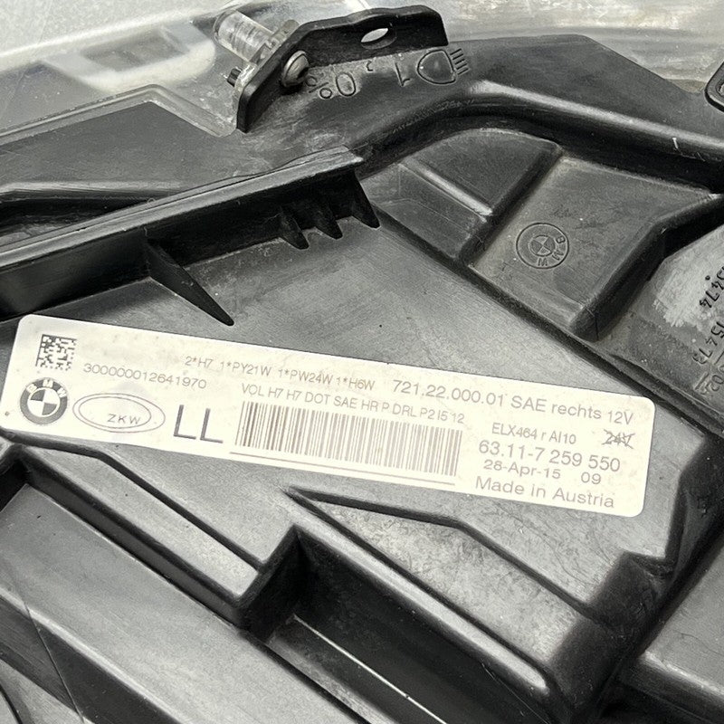 63117259550 BMW 328 HEADLIGHT RIGHT PASSENGER F30 2012 2013 2014 HALOGEN OEM 63117259550