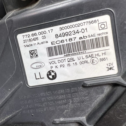 8499234 BMW 750 HEADLIGHT RIGHT PASSENGER ADOPTIVE LED 2016 2017 2018 2019 OEM 8499234