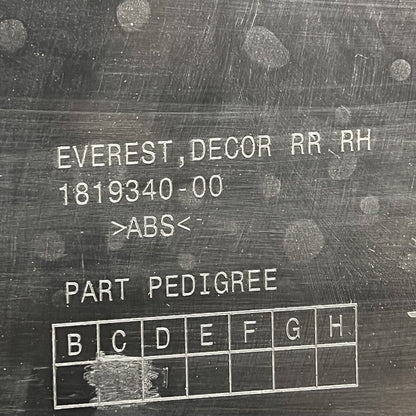 1819340-00 TESLA CYBERTRUCK DOOR PANEL RIGHT REAR 2024 2025 OEM 1819340-00