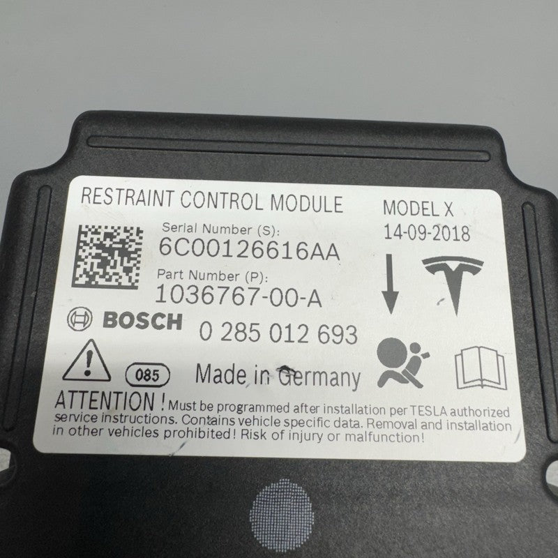 1036767-00-A TESLA MODEL X SAFETY RESTRAINT CONTROL MODULE 2016 2017 2018 2019 2020 OEM