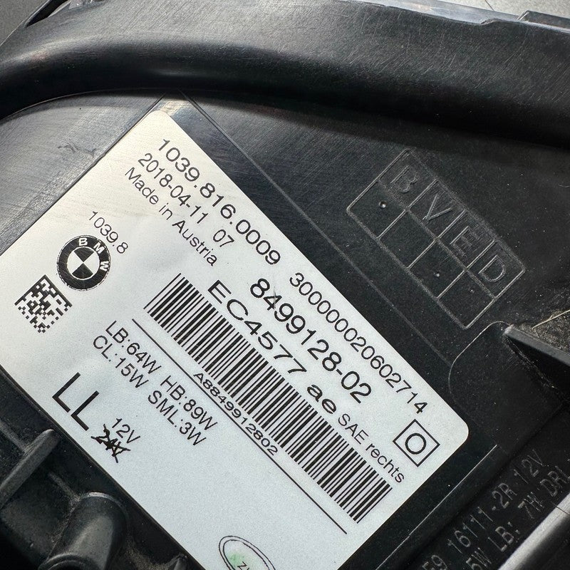 BMW M5 HEADLIGHT RIGHT PASSENGER 2018 2019 2020 2021 ADAPTIVE LED OEM 