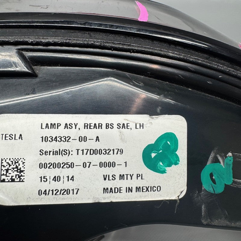TESLA MODEL X TAIL LIGHT LEFT DRIVER 2016-2018 2019 2020 LED OEM 10343