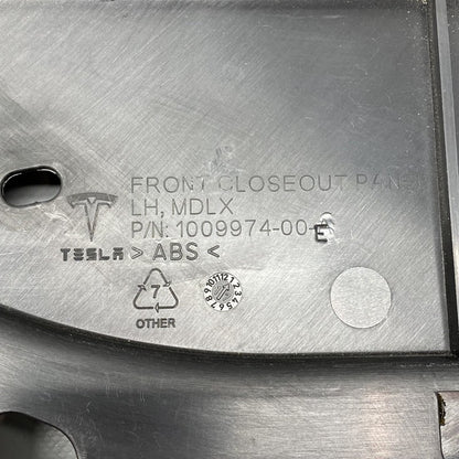 1009974-00-E TESLA MODEL X CLOSEOUT PANEL LEFT FRONT 1009974-00-E 2016 2017 2018 19 2020 OEM