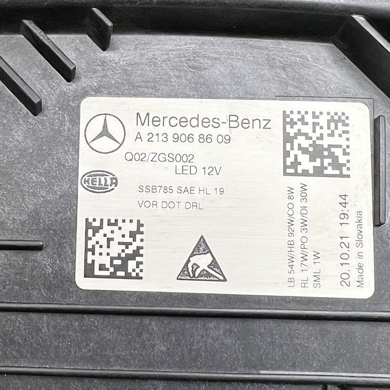 MERCEDES BENZ E350 HEADLIGHT RIGHT PASSENGER MULTIBEAM LED 2021 2022 2
