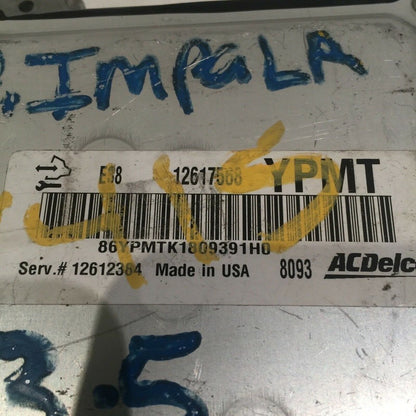 24234274 CHEVY IMPALA 3.5 ENGINE COMPUTER UNIT 2008 OEM 12612364