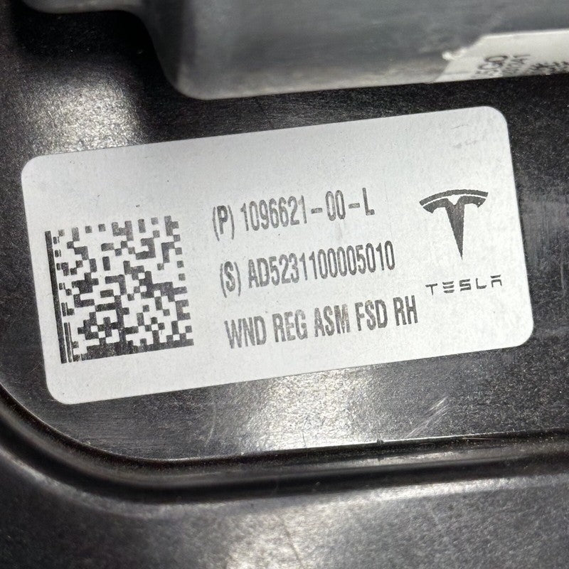 TESLA MODEL 3 WINDOW REGULATOR RIGHT FRONT 2017 2018 2019 2020 1096621