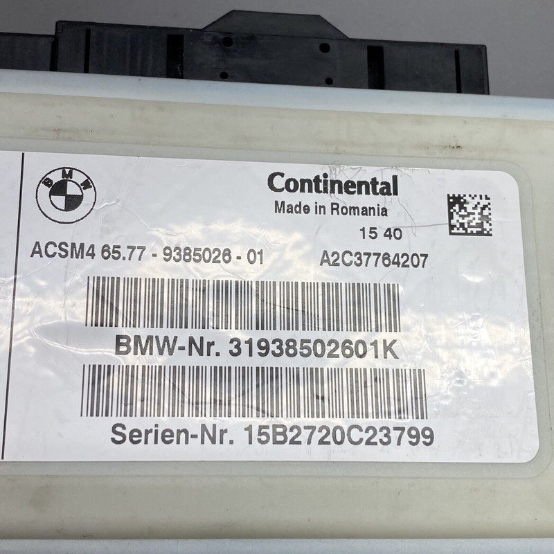 BMW X6 SAFETY CONTROL MODULE 6577-9385026-01 2012 2013 2014 2015 2016 