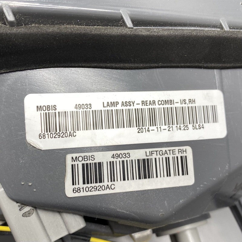 68102920AC JEEP CHEROKEE TAIL LIGHT RIGHT PASSENGER INNER 68102920AC 2014 15 16 17 2018