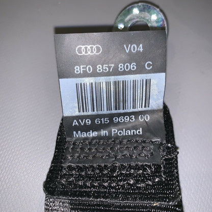 8F0857806C AUDI A5 S5 SEAT BELT RIGHT REAR CONVERTIBLE 2013 2014 2015 2016 BLACK OEM