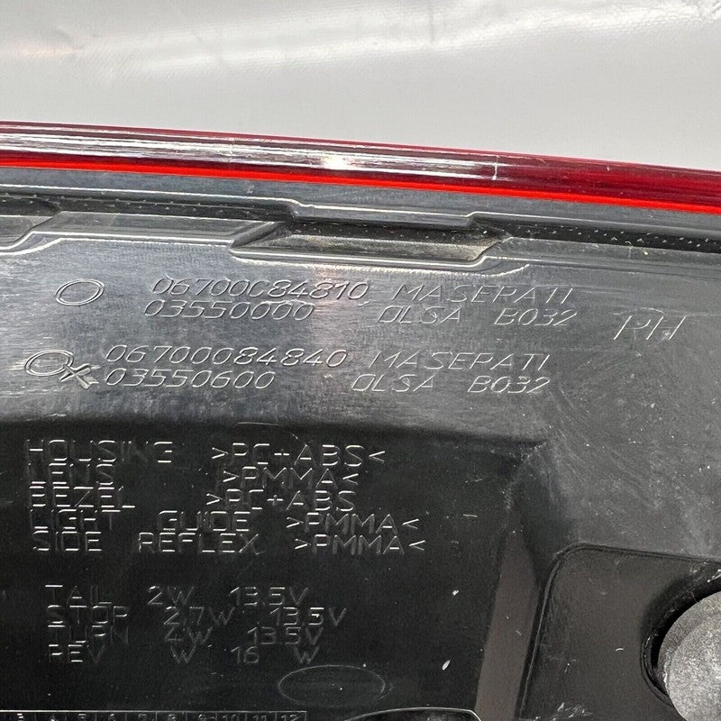 6700084810 MASERATI GHIBLI TAIL LIGHT RIGHT PASSENGER 2014 15 16 17 2018 LED OEM 6700084810