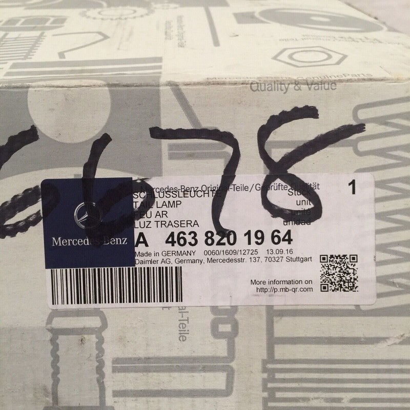 A4638201964 MERCEDES BENZ G500 TAIL LIGHT RIGHT SIDE 2010 11 12 13 14 15 2016 A4638201964