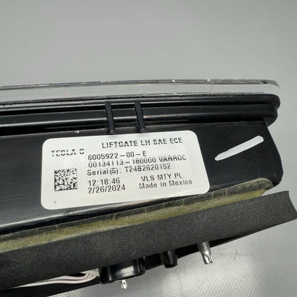 6005922-00-E TESLA MODEL S TAIL LIGHT INNER LEFT DRIVER 2012 2013 2014 2015 OEM 6005922-00-E