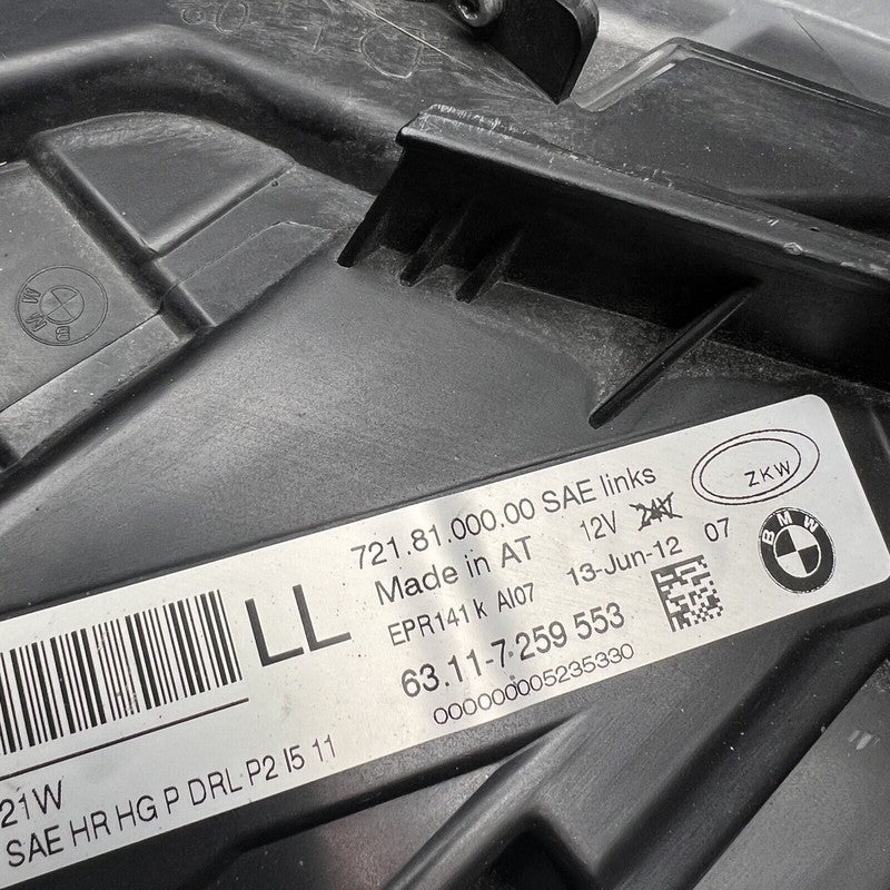 63117259553 BMW 328 HEADLIGHT LEFT DRIVER 335 2012 2013 2014 2015 XENON OEM 63117259553