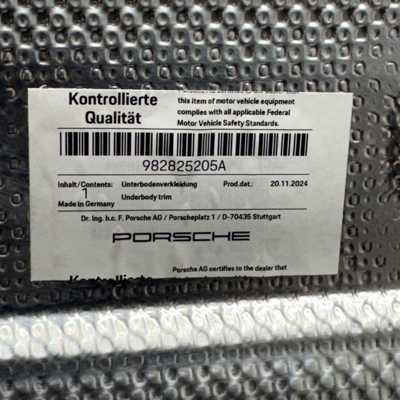 PORSCHE 718 BOXTER CAYMAN GT4 PAN SPLASH SHIELD 2020-2022 2023 2024 20