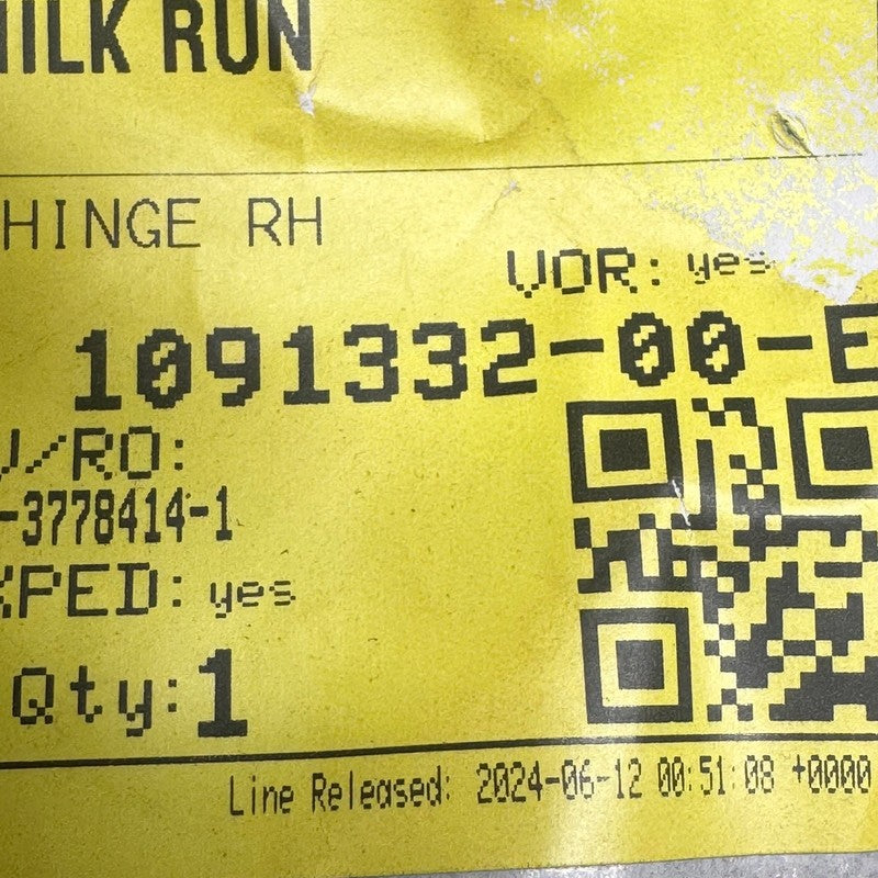 TESLA MODEL 3 DOOR HINGE RIGHT REAR UPPER 2017 2018 2019 2020 OEM 1091