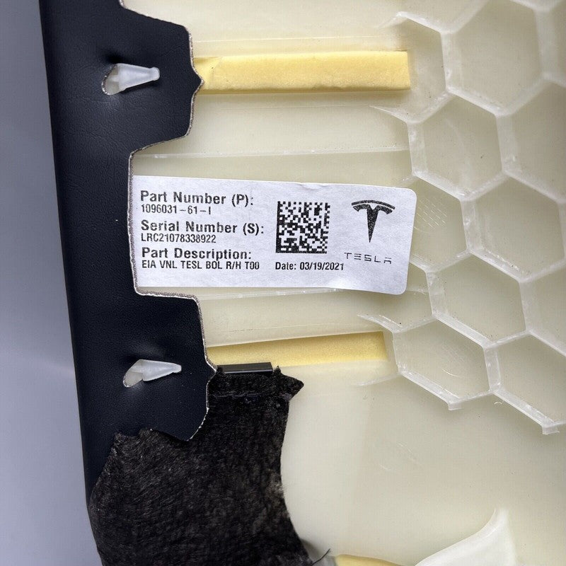 1096031-61-i TESLA MODEL 3 2ND ROW SEAT BOLSTER RIGHT 2017 2018 2019 20 2021 OEM 1096031-61-i