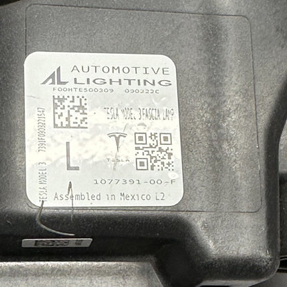1077391-00-F TESLA MODEL 3 FOG LIGHT LEFT DRIVER 2017 18 19 20 21 22 2023 3 PIN 1077391-00-F