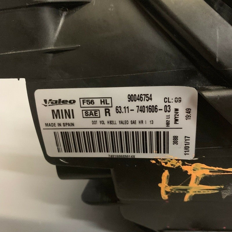 6311-7401606 MINI COOPER HEADLIGHT RIGHT PASSENGER SIDE 2014 2015 2016 HALOGEN OEM