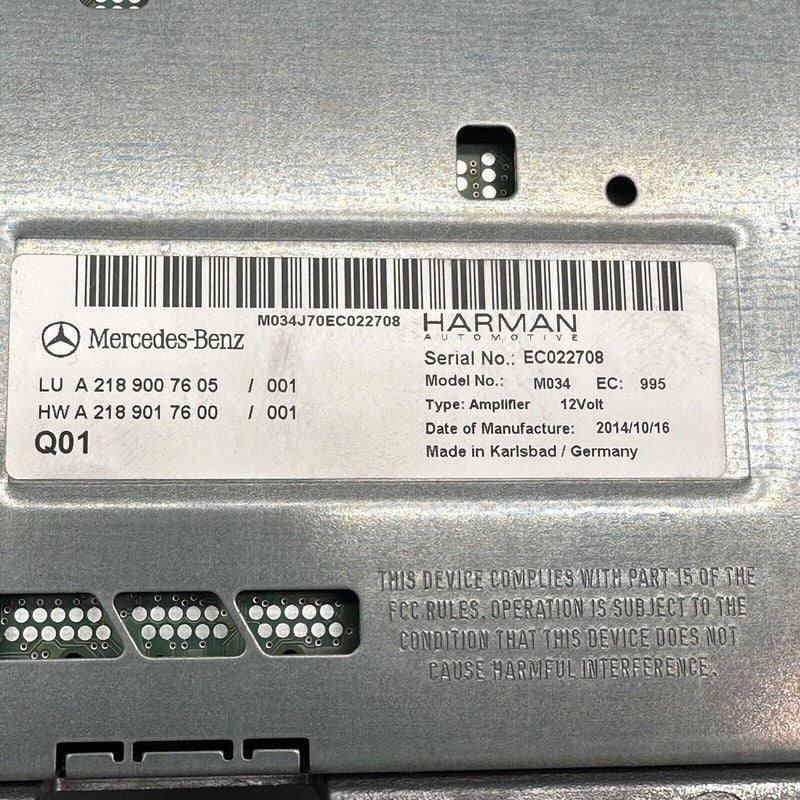 A2189007605 MERCEDES BENZ CLA250 AMPLIFIER CLS400 2015 2016 17 18 2019 2020 OEM A2189007605