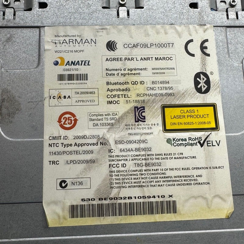 MERCEDES BENZ S550 S600 HEAD NAVIGATION COMMAND UNIT 2010 2011 2012 20