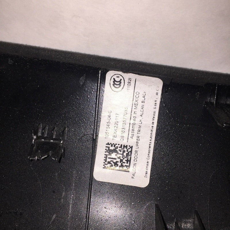 1051545-04-G TESLA MODEL X FALCON DOOR UPPER TRIM LEFT REAR 2015 2016 2017 2018 2019 OEM