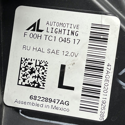 68228947AG CHRYSLER PACIFICA HEADLIGHT LEFT DRIVER 2017 2018 2019 2020 68228947AG OEM 