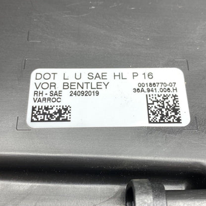 36A941006H BENTLEY BENTAYGA HEADLIGHT RIGHT PASSENGER 36A941006H LED 2017 2018 2019 OEM