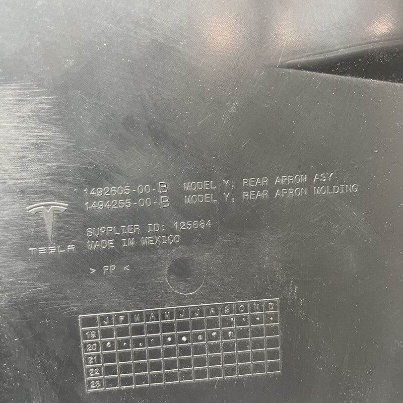 1492605-00-B TESLA MODEL Y APRON REAR COVER 2020 2021 2022 2023 OEM 1492605-00-B