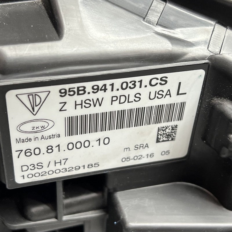 PORSCHE MACAN HEADLIGHT LEFT DRIVER BI-XENON 2015 2016 2017 OEM 95B941