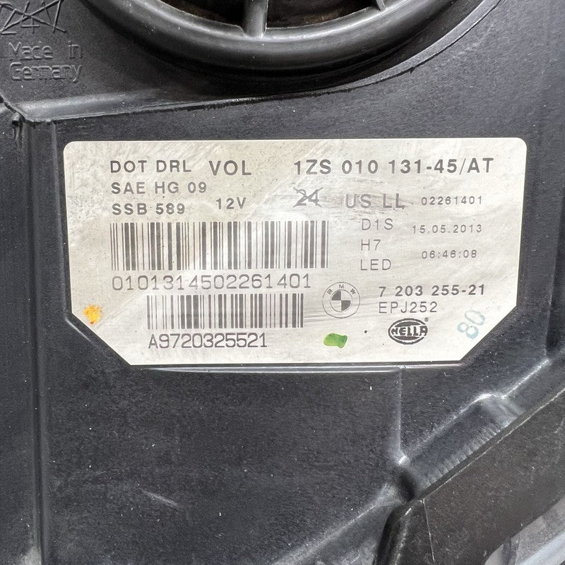 7203255 BMW 528 HEADLIGHT LEFT DRIVER 550 535 2011 2012 2013 XENON 7203255