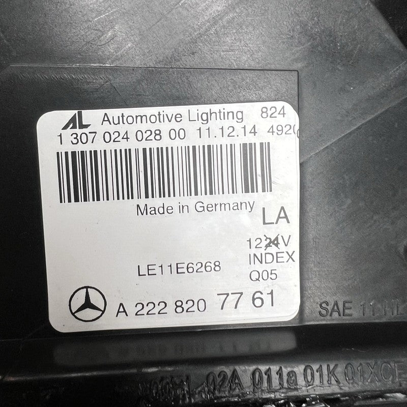 A2228207761 MERCEDES BENZ S550 HEADLIGHT LEFT DRIVER S600 2014 2015 2016 2017 A2228207761