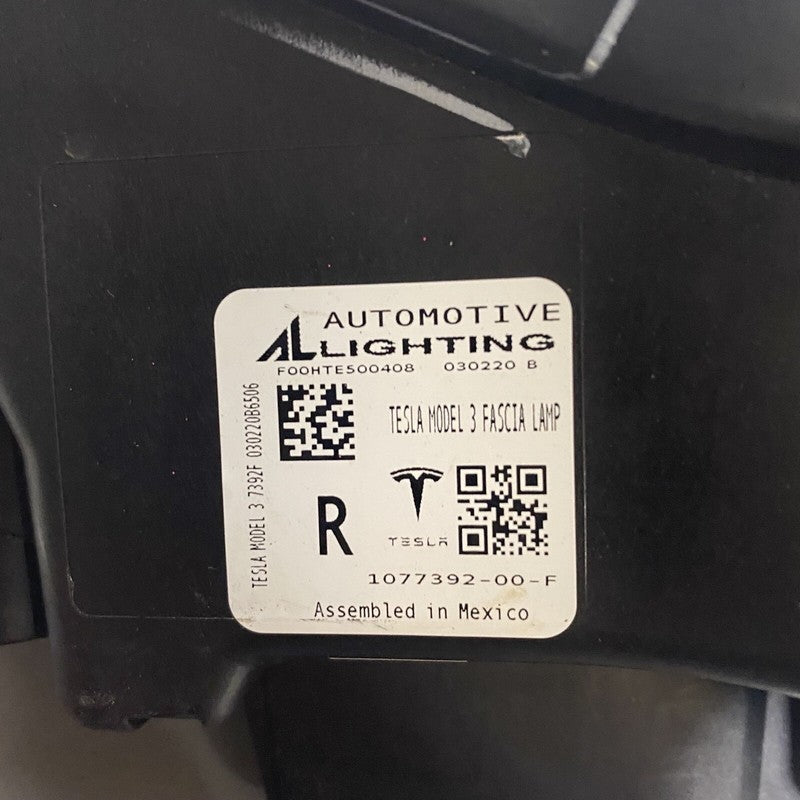TESLA MODEL 3 FOG LIGHT RIGHT PASSENGER  2017 2018 2019 2020 OEM DAMAG