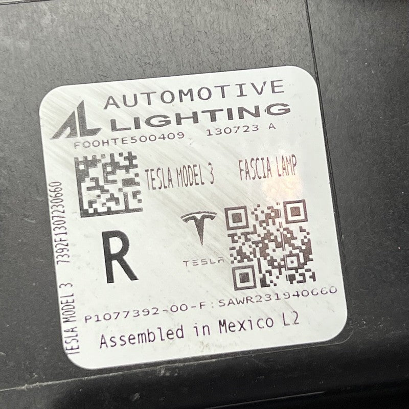 1077392-00-F TESLA MODEL 3 FOG LIGHT RIGHT PASSENGER 2017 2018 2019 2020 2021 2022 OEM 3 PIN