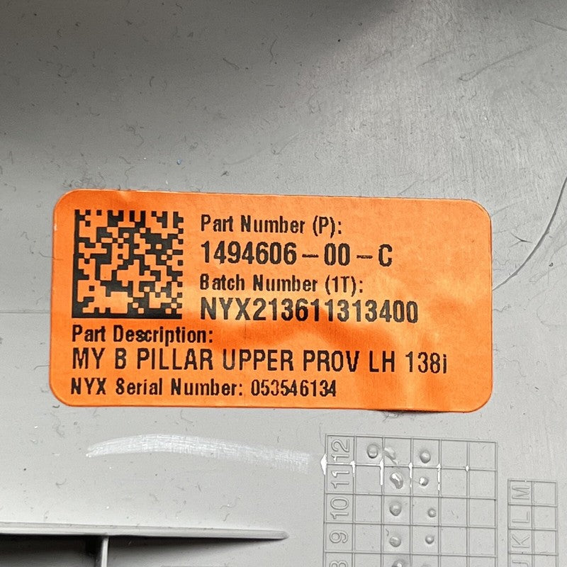1494606-00-C TESLA MODEL Y UPPER B-PILLAR  TRIM COVER LEFT 2020 2021 2022 2023 1494606-00-C