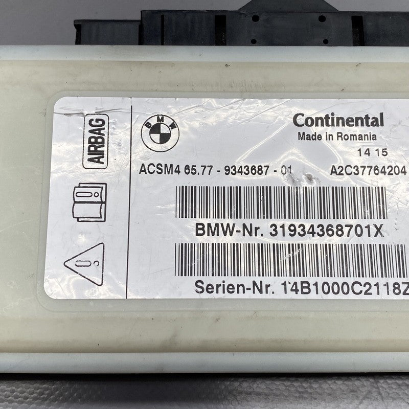 6577-9343687-01 BMW X3 SAFETY CONTROL MODULE 6577-9343687-01 2012 2013 2014 2015 OEM