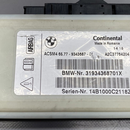 6577-9343687-01 BMW X3 SAFETY CONTROL MODULE 6577-9343687-01 2012 2013 2014 2015 OEM