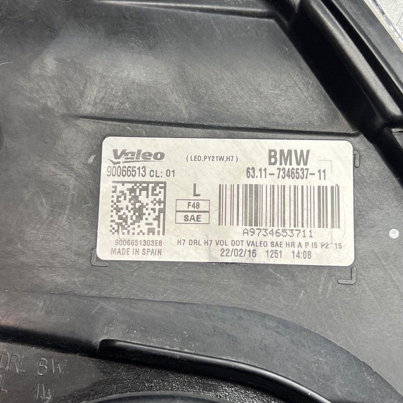63117346537 BMW X1 HEADLIGHT LEFT DRIVER HALOGEN 2016 2017 2018 19 2020 2021 OEM 63117346537