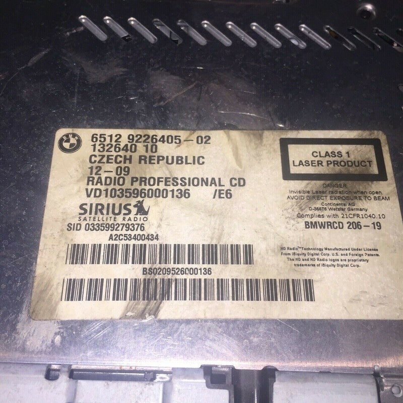65129226405-02 BMW 335 328 E89 RADIO PROFFESIONAL CD PLAYER SATELLITE 2009 2010 2011 2012 OEM