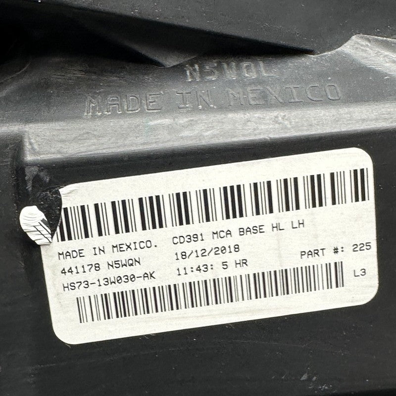 HS73-13W030-AK FORD FUSION HEADLIGHT LEFT DRIVER 2017 2018 2019 2020 HALOGEN OEM HS73-13W030-AK